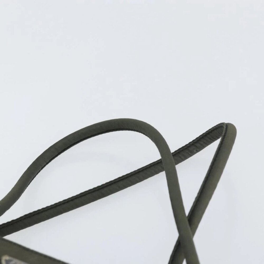 PRADA Hand Bag Nylon Khaki Silver Auth ti3533 - Picture 8 of 16